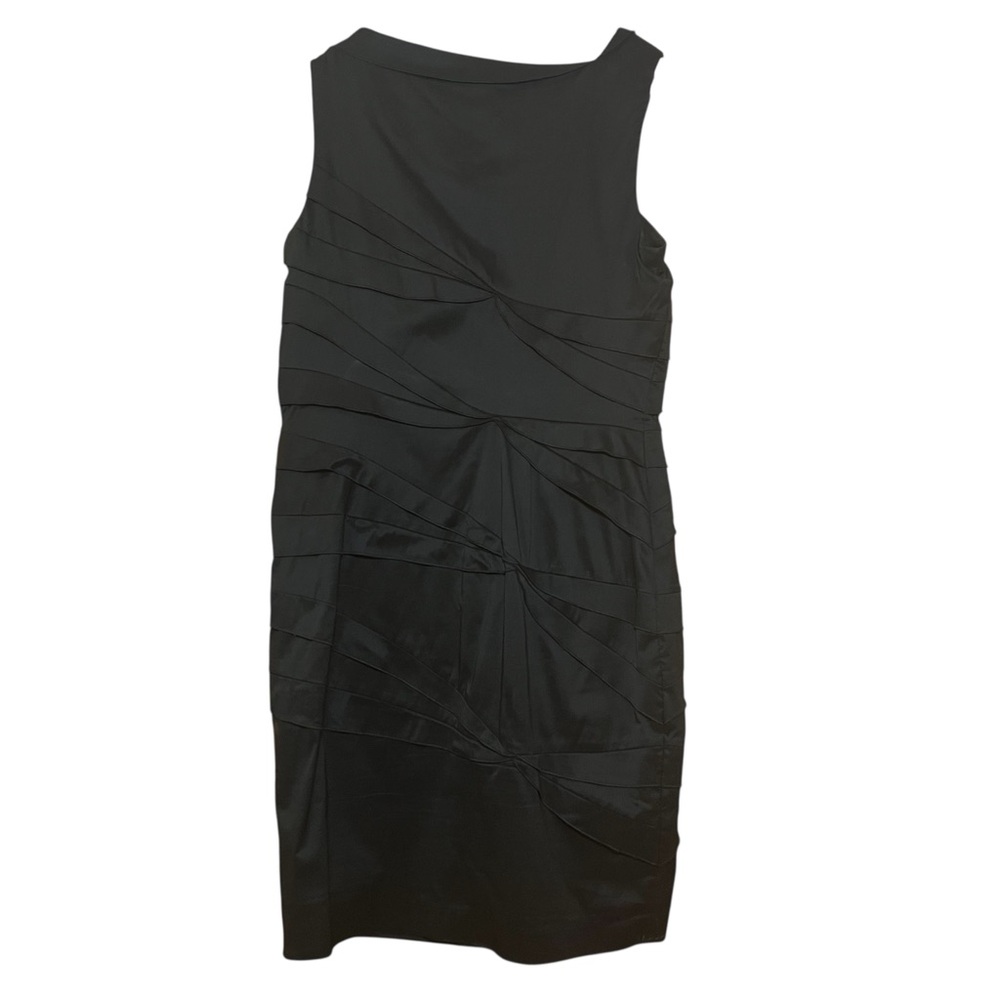 Suzi Chin for Maggy Boutique Elegant Black One Shoulder Midi Dress Size 8p
